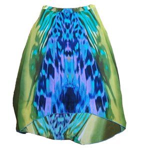 ONE WORLD Live‎ and Let Live Blue Chiffon Skirt Womens Size M Medium